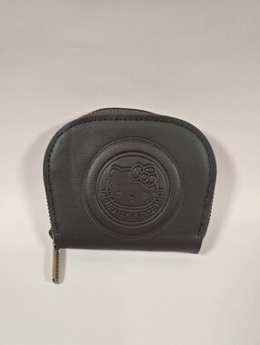 Hello Kitty Black Embossed Leather Coin Wallet